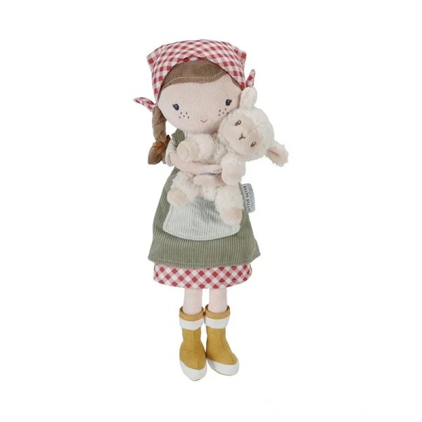 Knuffelpop Boerin Rosa met schaap 35cm Farm Little Dutch