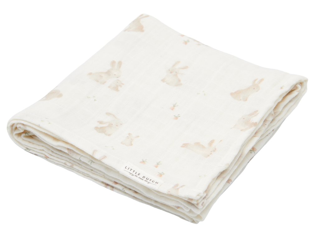 TE51803023 – Swaddles 70 x 70 muslin Baby Bunny Beige – Newborn naturals