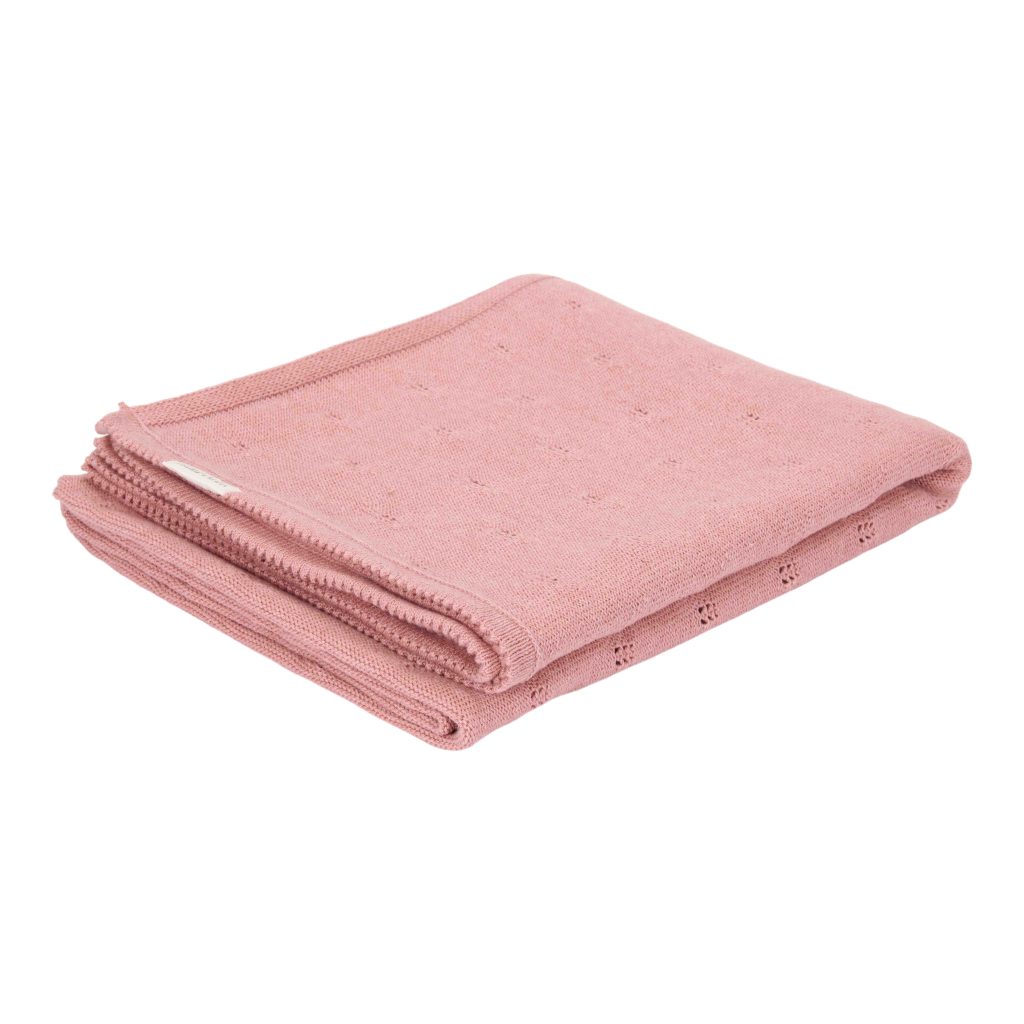 TE13354009 – Knitted cot blanket Essential Pure Pink Blush (1)