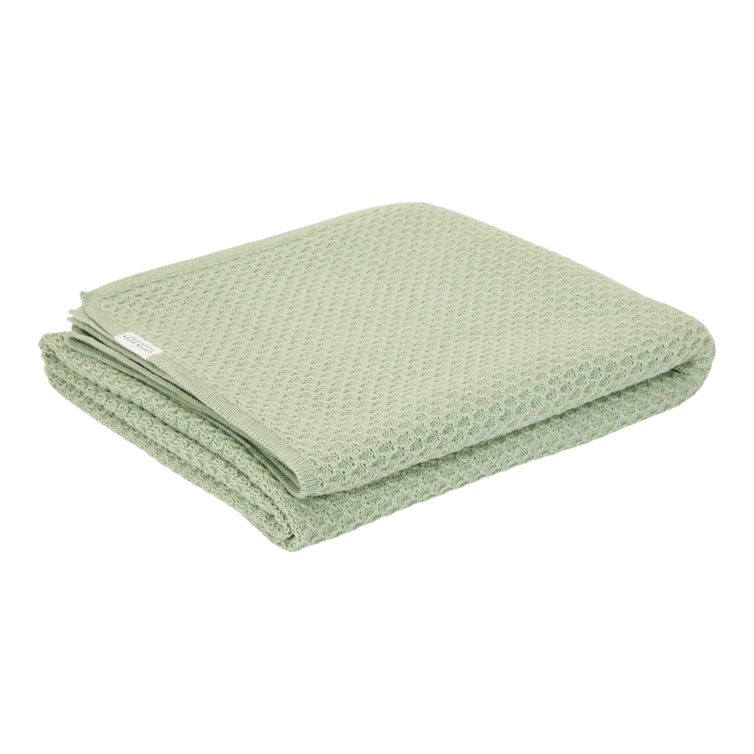 TE13714036 – Knitted cot blanket Essential Pure Sage (1)