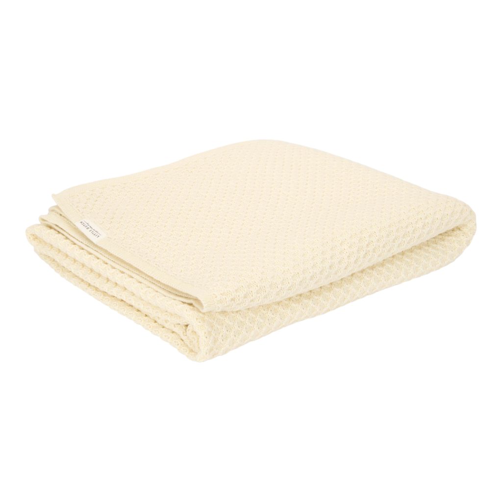 TE13794003 – Knitted cot blanket Essential Pure Soft White (1)