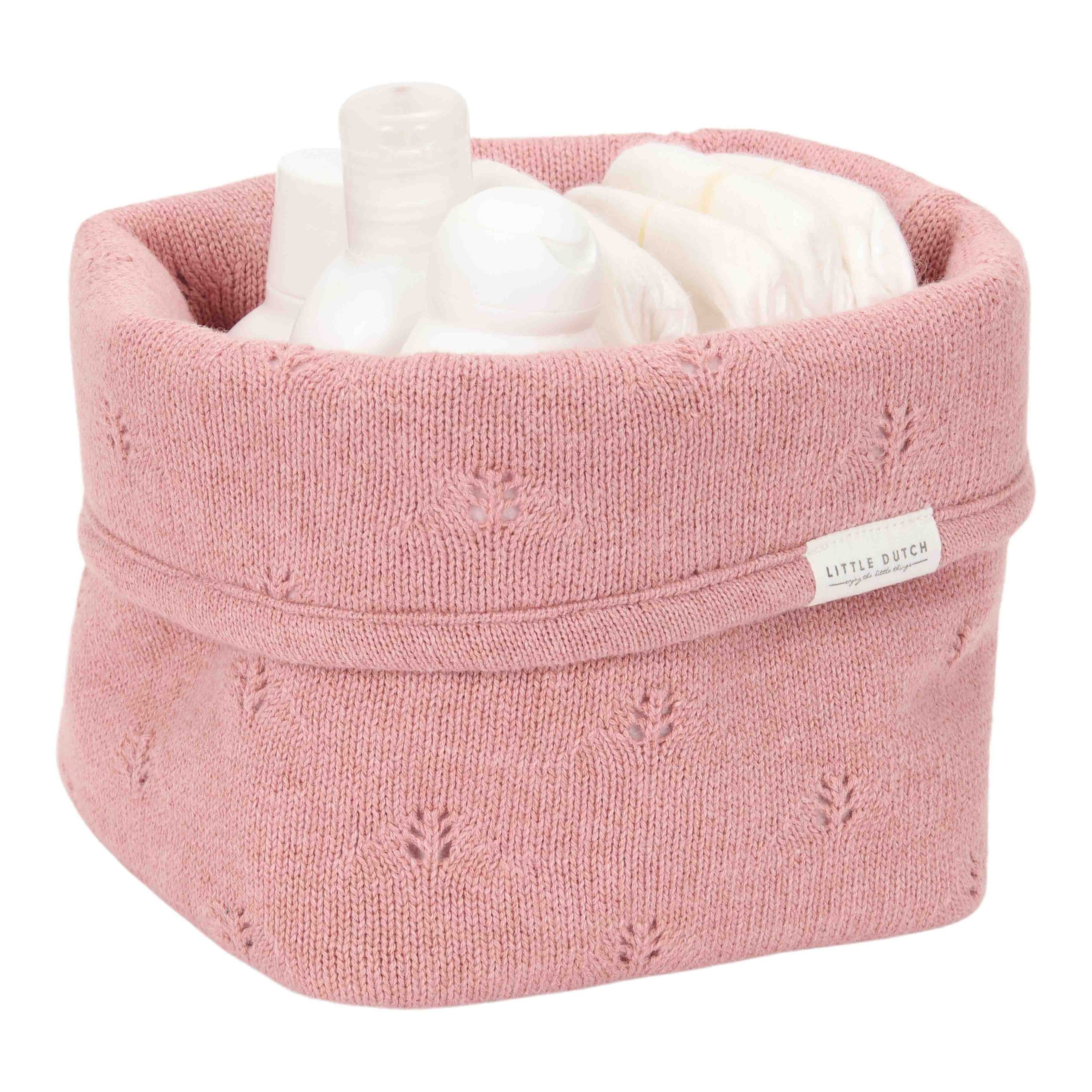 TE31154009 – Knitted storage basket small Essential Pure Pink Blush (2)