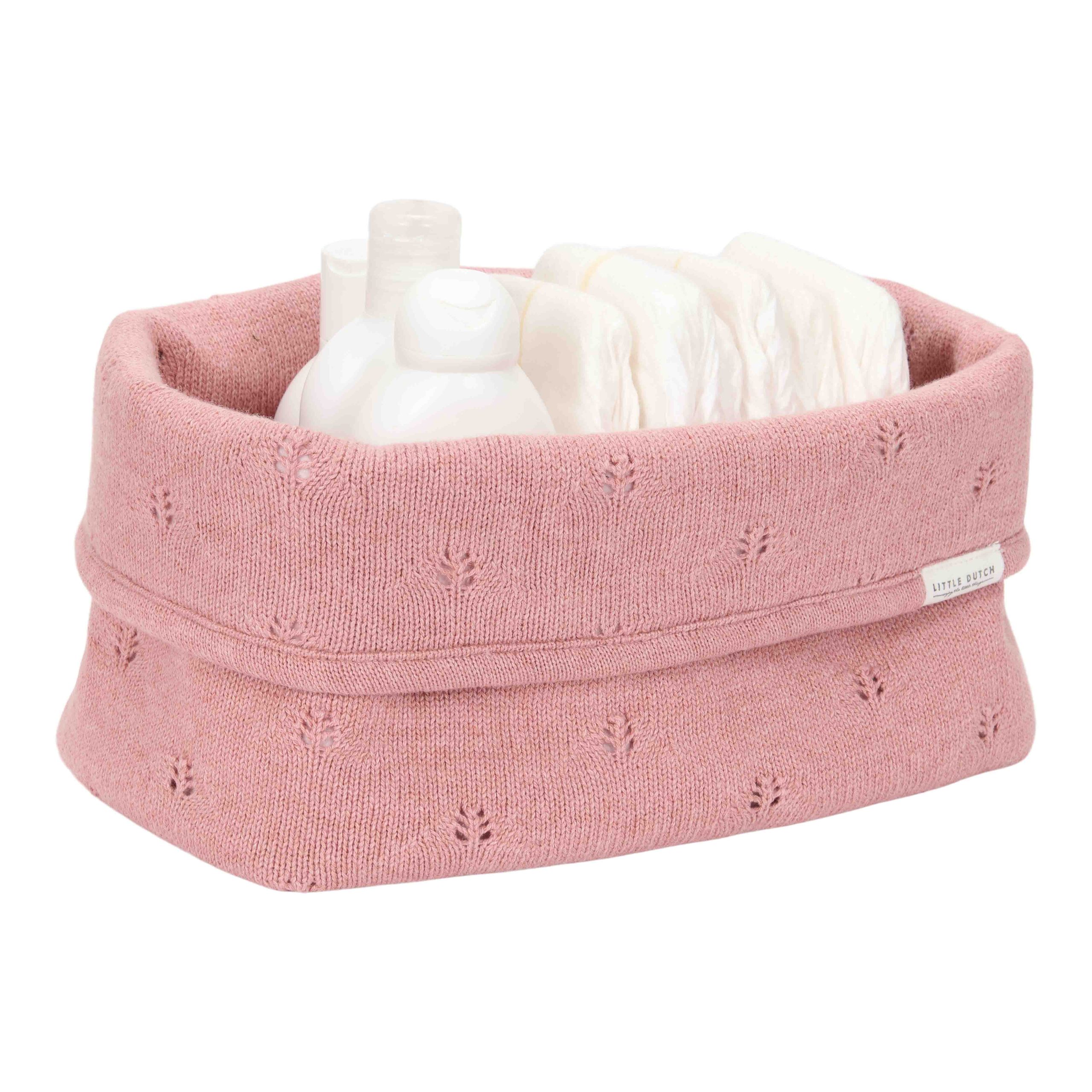 TE31254009 – Knitted storage basket large Essential Pure Pink Blush (2)