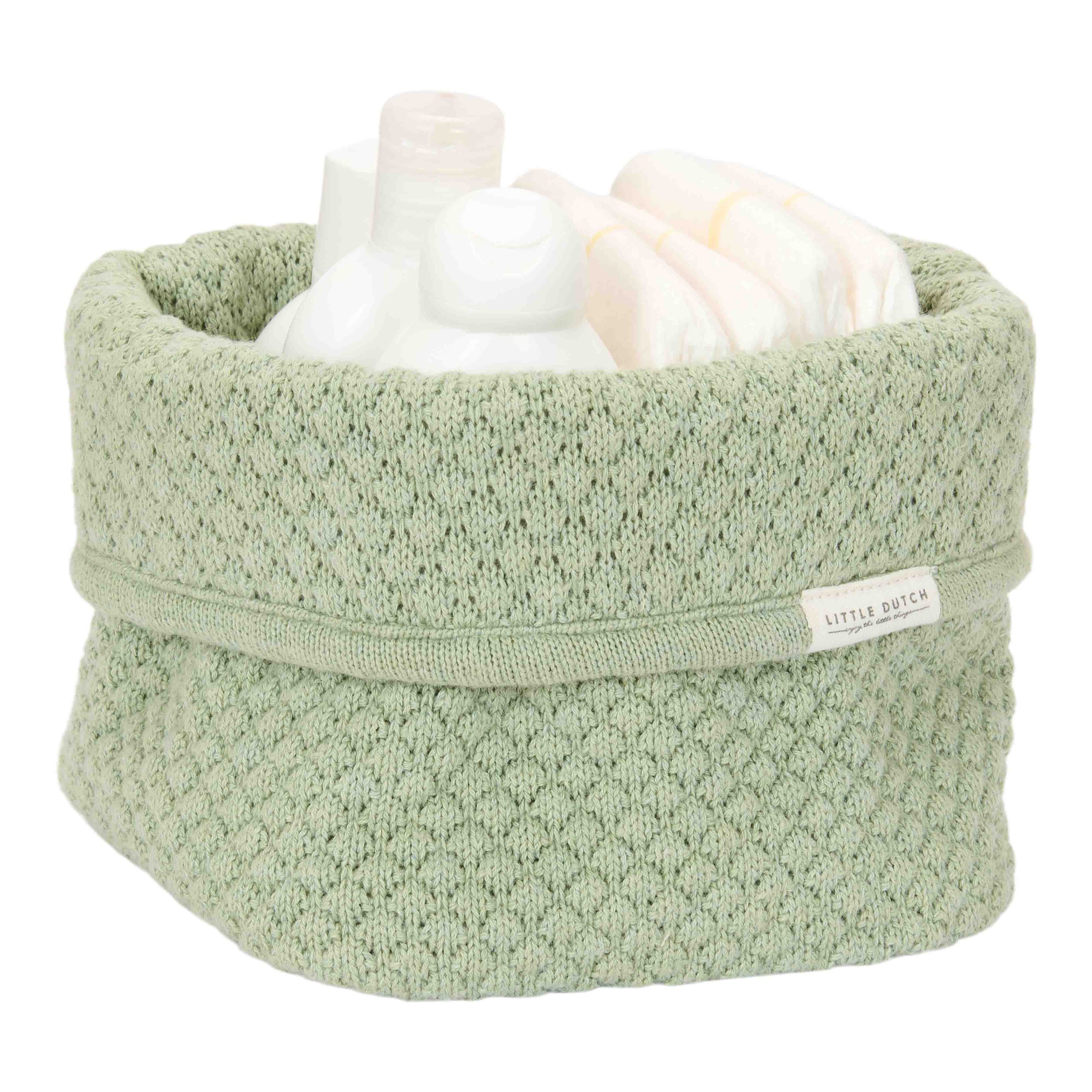 TE31514036 – Knitted storage basket small Essential Pure Sage (2)