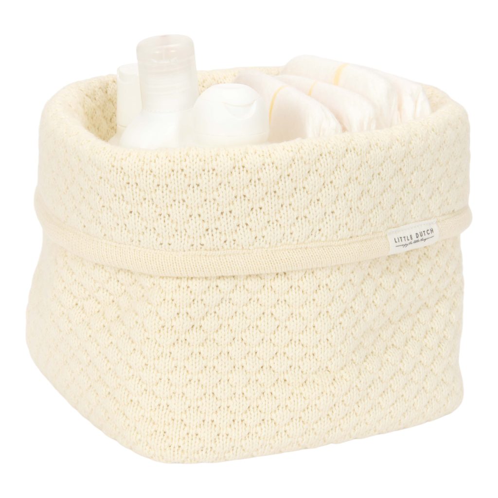 TE31594003 – Knitted storage basket small Essential Pure Soft White (2)