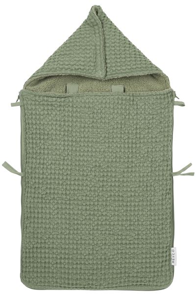 Voetenzak Autostoel Wafel Teddy – Olive Green Meyco Baby