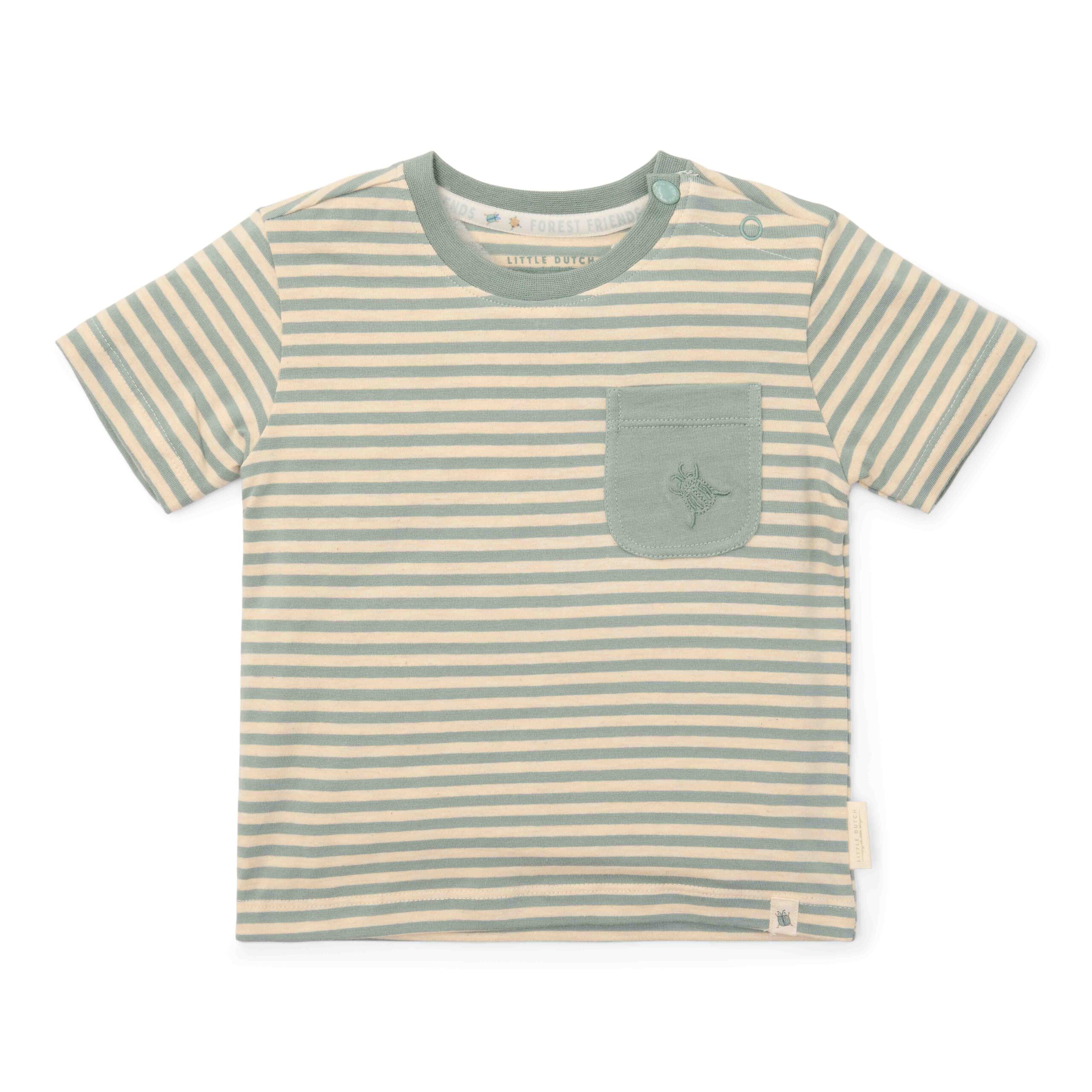 T-shirt korte mouw Forest Green Stripe Little Dutch