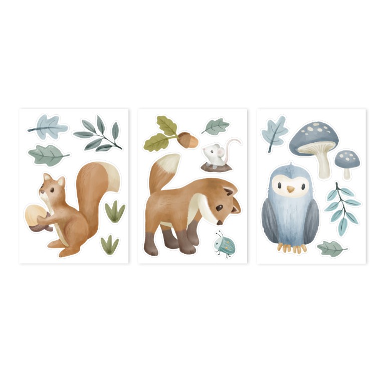 Muurstickers 3 vellen – Forest Friends Little Dutch