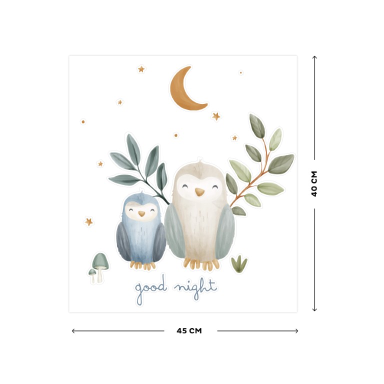 MUURSTICKER FOREST FRIENDS GOODNIGHT 1