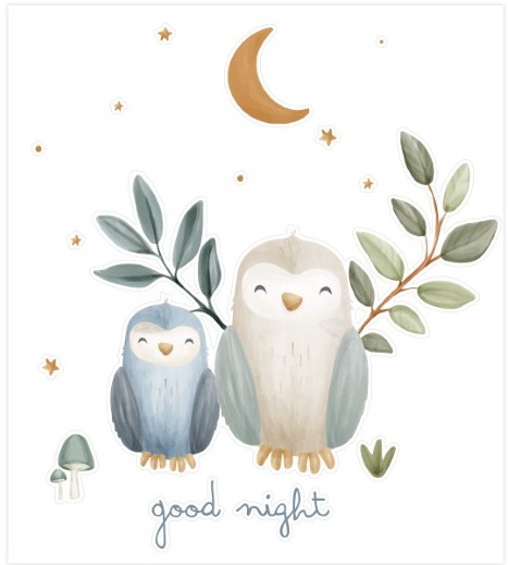 Muursticker Forest Friends – Good Night Little Dutch