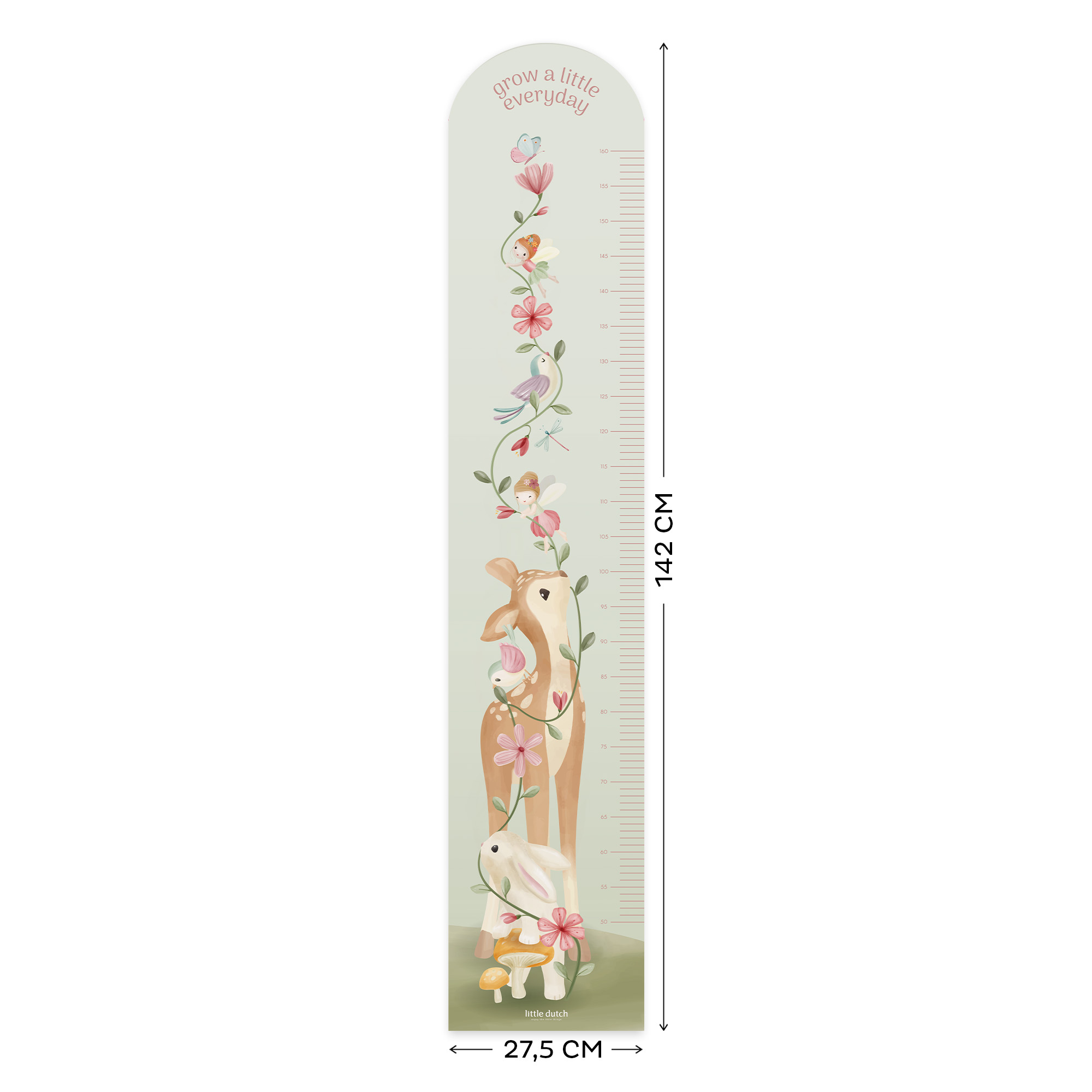 Groeimeter muursticker – Fairy Garden Little Dutch