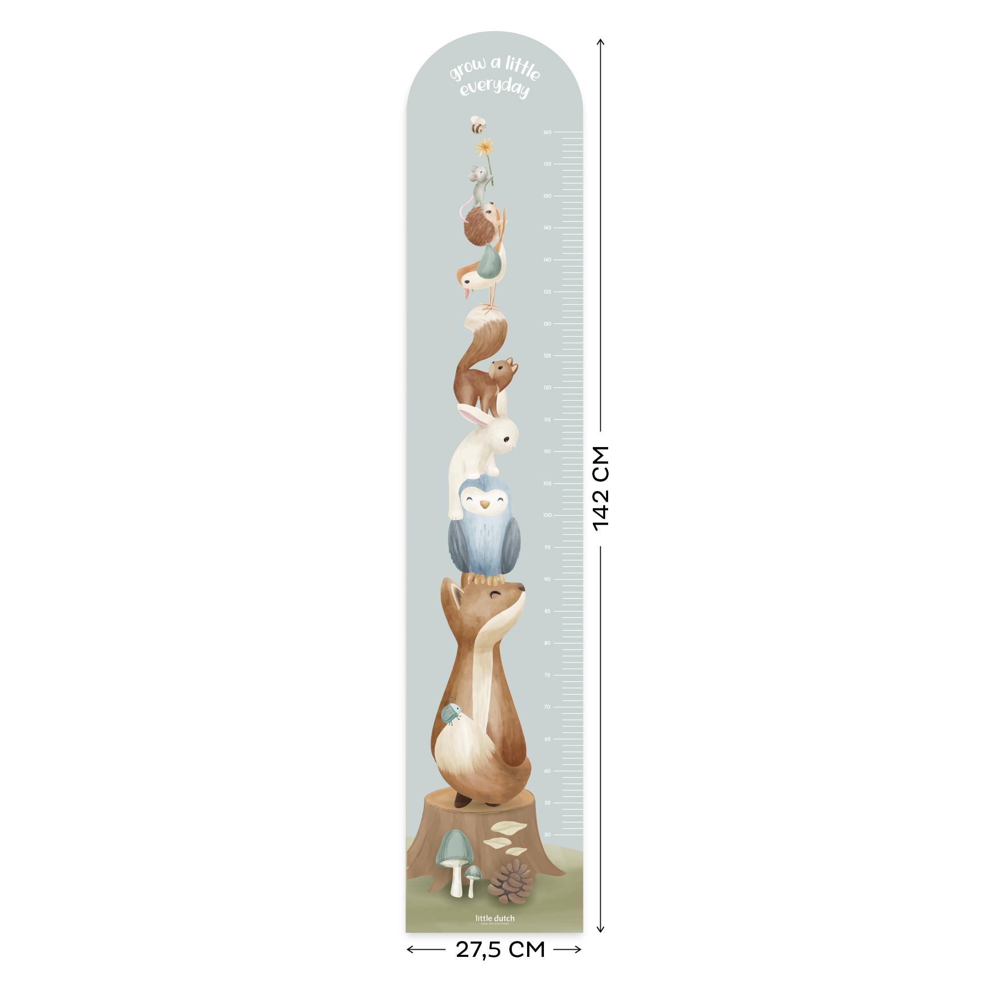 Groeimeter muursticker – Forest Friends Little Dutch